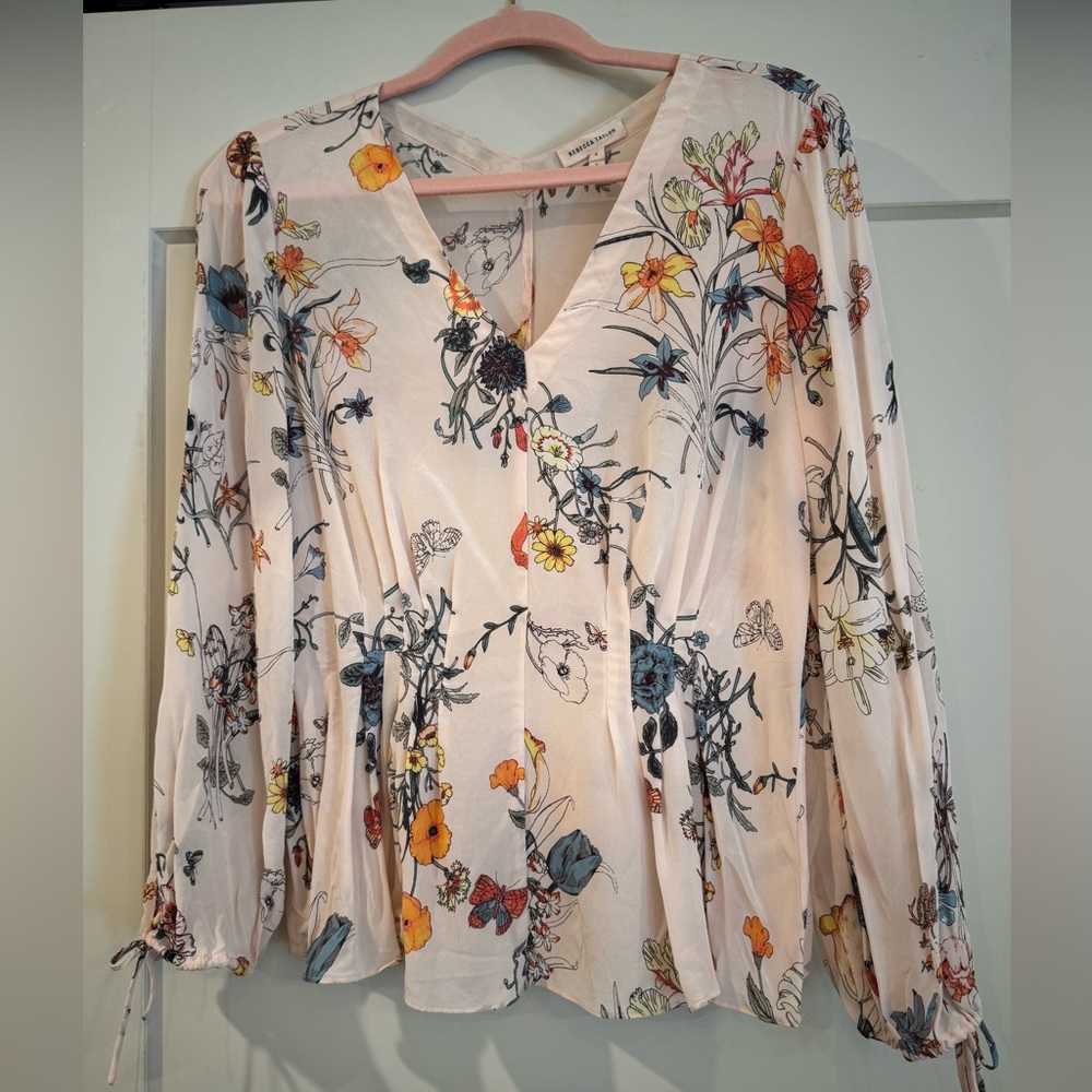 Rebecca Taylor Meadow Floral Silk Top - Sz 4